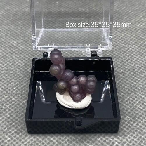 Natural grape agate mineral specimen stones and crystals healing crystals quartz gemstones free shipping+Box size 35*35*35mm