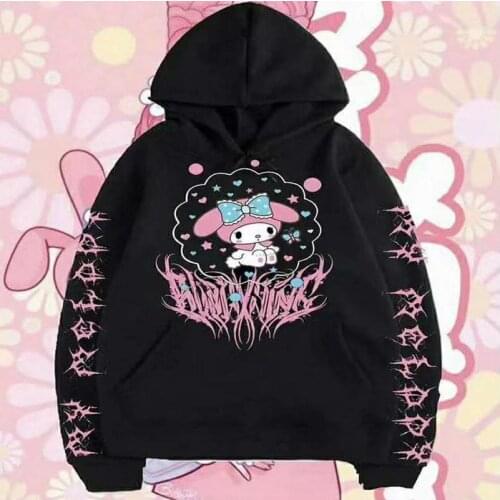 Spring and Autumn New 2021 Harajuku Style Cute Print Hoodie Kawaii Plus Cashmere Warm Pink Sweetheart Sweatshirt Women Tops