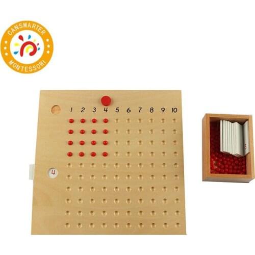 Montessori Educational Wooden Toy Multiplication and Division Bead Board for Early Childhood Preschool