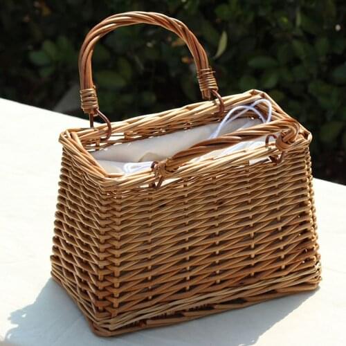 Beach Straw Bags Women Summer Handbag Rattan Square Tote Bag Handmade Bali Woven Cross Body Bag Box Bohemia