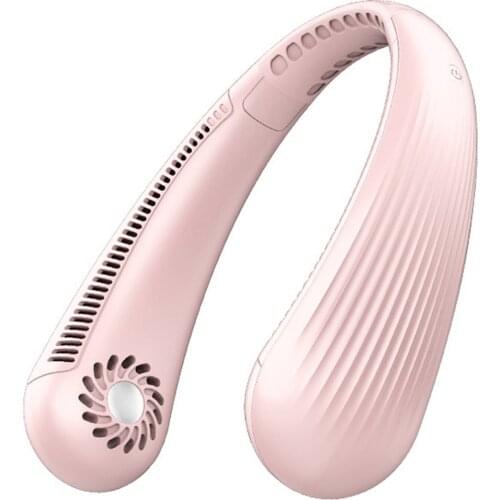 Portable Neck Fan Hands Free Personal Mini Bladeless Fans USB Rechargeable 2000mAh Neck Hang Fan Wearable Leafless Neck Fan