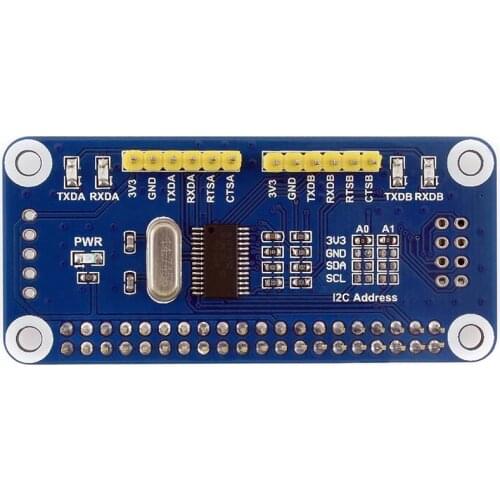 Serial Interface Expansion HAT for Raspberry Pi Zero/Zero W/Zero WH/2B/3B/3B+ I2C Interface Provides 2-ch UART and 8 GPIOs