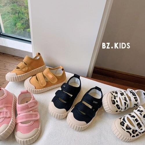 Children shoes Spring and summer new leopard print childrens canvas shoes boys & girls biscuit shoes baby cloth shoes soft sole