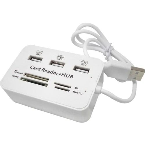 Micro USB Hub 3.0 Combo 3 Ports Spliter Power Adapter TF/SD/MS/M2 Card Reader All in One PC Computer Accessories