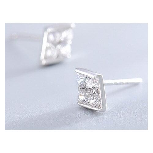 925 Sterling Silver Prevent Allergy Geometric Brincos Stud Earrings for Women Wedding Earrings Jewelry Accessories