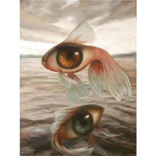 Animal 5d diamond painting full square drill big eyes fish icon diamond mosaic 3d diamond embroidery home decoration
