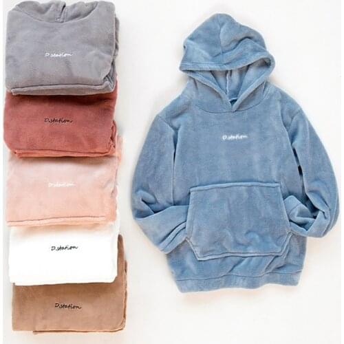 Winter Flannel Pajama Set Womens Fleece Pajamas Sleepwear Home Clothing Thick Warm Coral Velvet Female Nightgown Suit Pajama