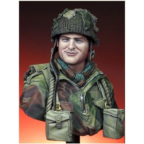 1/10 Scale Resin Bust Statue WWII British Paratrooper Unpainted Figure Model Kit Free Shipping