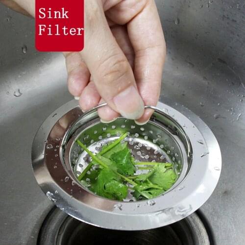 1PCS Household Stainless Steel Kitchen Sink Filter Pool Sink Drain Net Kitchen Anti-clog Slag Strainer Accessories