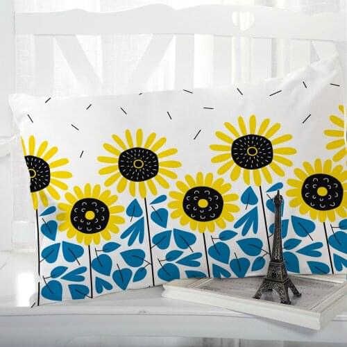 1pc Pillow cover Pillow case Luxury Bedding Pillowcase Pillowcovers decorative Customizable size 3D Print Flowers Sunflower