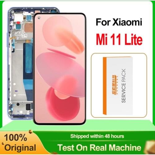 100% Original 6.26'' AMOLED Display For Xiaomi Mi 11 Lite M2101K9AG LCD Touch Screen Digitizer Assembly For Xiaomi Mi 11 Lite 5G