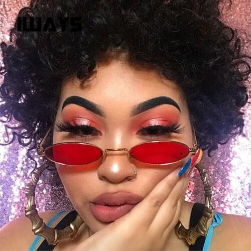 2019 new small oval sunglasses for women men retro metal frame fashion Brand Designer UV400 female sun glasses