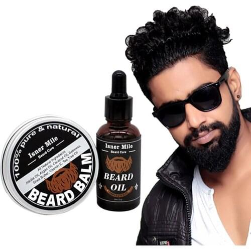 3pcs/set Beard Grooming & Trimming Kit for Men Care Moisturizing and moisturizing beard cream Natural Comb Beard care