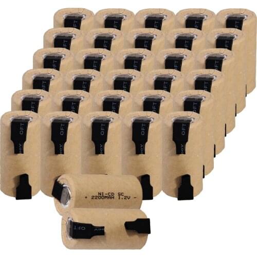 32 pcs SC 2200mah 1.2v battery NICD batteries for electric screwdriver electric drill power tool battery for emergency light