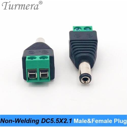 5.5 * 2.1 MM DC 12 v DC power adapter plug light with connector non-welding plug 1 pair Avoid welding DC male head female head