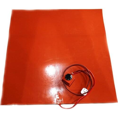800*800*1.5mm 110V 1000W Silicone Heater for 3D Printer dial thermostat on wire 1000mm lead wire