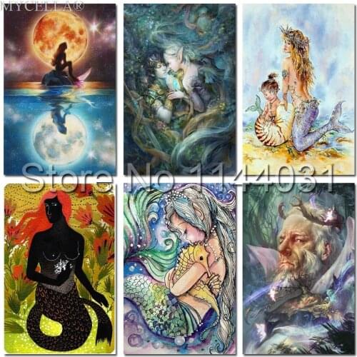 Diamond Mosaic Mermaid Handmade 5D DIY Diamond Painting Cross Stitch Kits Full Diamond Embroidery Patterns Rhinestones Christmas