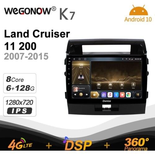 Android 10.0 6G+128G Ownice K7 Car autoradio Multimedia for Toyota Land Cruiser 11 200 2007 - 2015 radio 360 Panorama 4G LTE