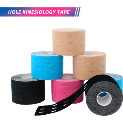 More Breathable Kinesiology Tape with Hole Knee Pads Athletic Recovery Sports Tape Fitness