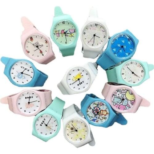 College Wind Cartoon Candy Color Silicone Digital Childrens Watch Trend Men and Women Cute Student Watch Couple Gift