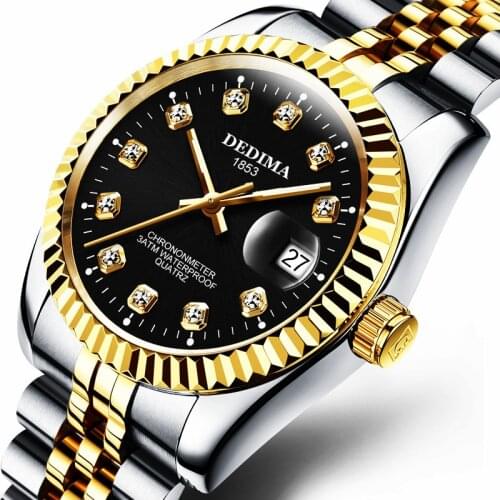 Gold Luxury Men Watch Full Stainless steel Wrist Watches 30ATM Waterproof Clock Dial(man 37mm Lady 26mm) Top Hour Calendar Date