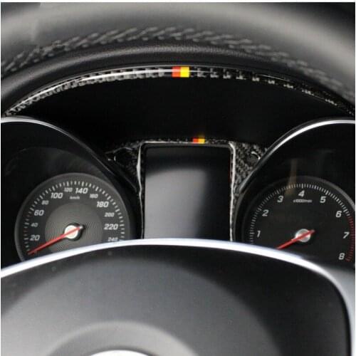 Carbon Fiber Dashboard Decoration Cover Trim Strip For Mercedes Benz C Class W205 GLC X253 2015-2018 Car Interior Accessories
