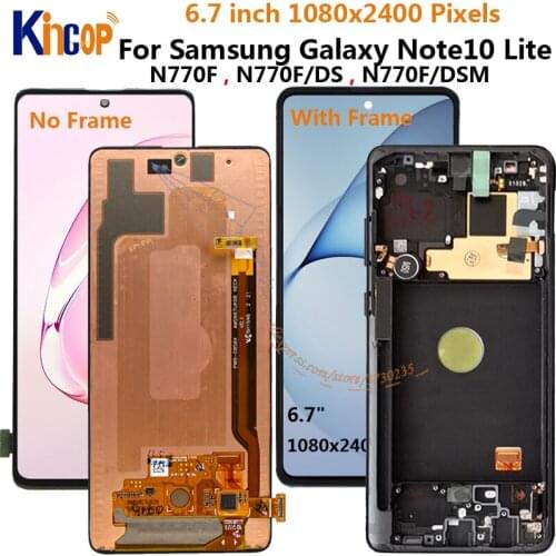For Samsung Galaxy Note 10 lite Lcd N770F/DS N770F/DSM with Frame Display Touch Screen Digitizer For Samsung note10 lite N770