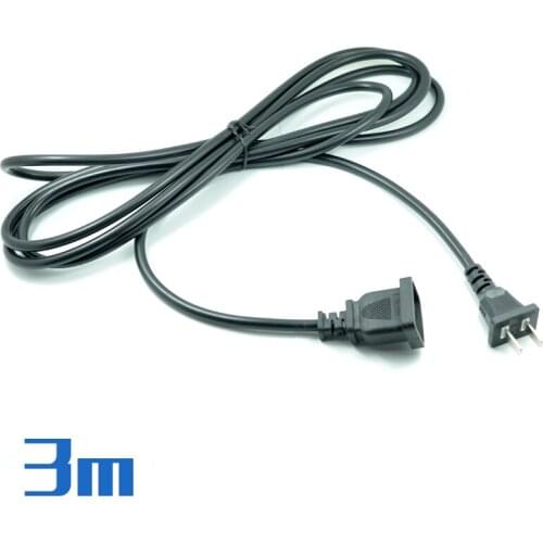 Mini power two core two plug thread extension cord line High power plug wire 3meter cable 2pcs