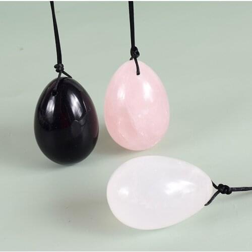 50*35 Big Size Yoni Egg Massage Body Natural Crystal Rose Quartz Ball Kegel Exercise Tool Pelvic Floor Muscle Vaginal Massager