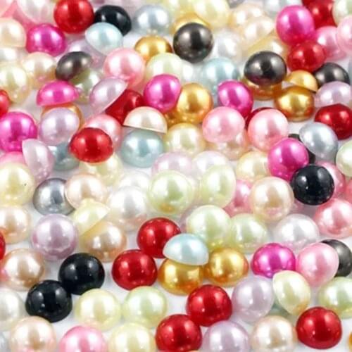 New Multi 3/4/5/6/7/8/9/10/12/mm 50-1000pcs/Bag ABS Imitation Pearl Half Round Flatback For DIY Jewelry Findings Making