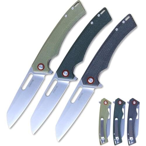 Tunafire Camping Pocket Knife Ball Bearing Outdoor Folding Knives High-end Micarta Handle Stainless Steel Tactical EDC Tools