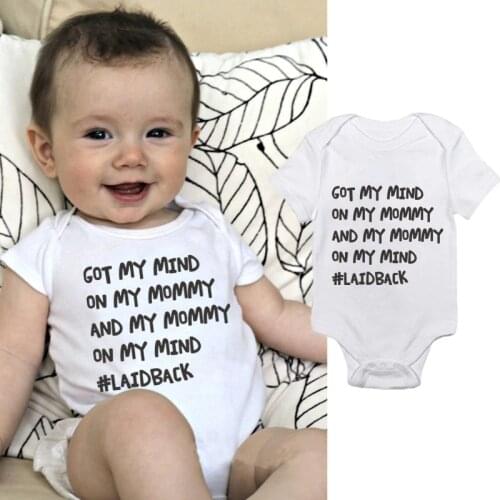 DERMSPE Got My Mind on My Mommy Baby Onesie Boy Clothes Baby Rompers Newborn Girl Clothing Jumpsuit Short Sleeve Clothes