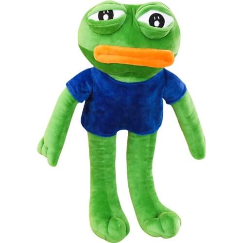 Creative 50-90cm Cute Magic Pepe The Frog Sad Frog Plush Meme Toys Stuffed Animal Forg with Clothes Dolls for Kids Lovely Gift