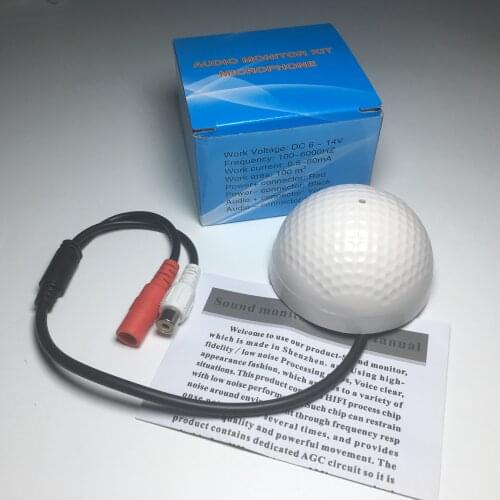 CCTV Microphone Audio Pick up Device High Sensitivity 12V DC Ceiling Mount Microphone for Camera DVR Kits (Range : 5~150 Square)
