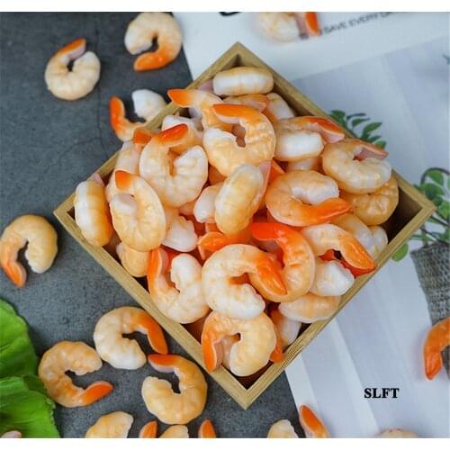 Simulation food props hotel restaurant dining room hall Kitchen store shop decoration fake shrimp meat Peeled Prawns model