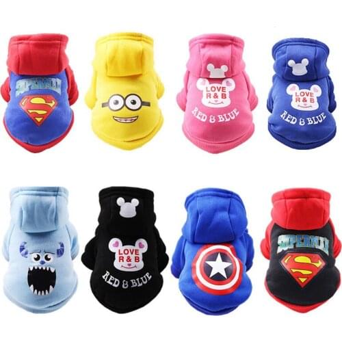 Cartoon Dog Hoodie Winter Pet Dog Clothes For Dogs Coat Jacket For Small Dogs Ropa Perro Bulldog Teddy Costume Pets Clothing