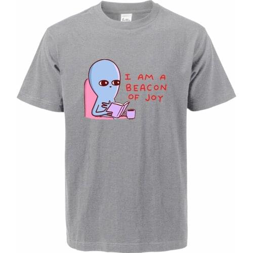 I Am A Beacon Of Joy Funny Alien T-shirt Men 2020 Summer Short Tee Shirt Fitness Tops Mens Clothing Cotton Streetwear