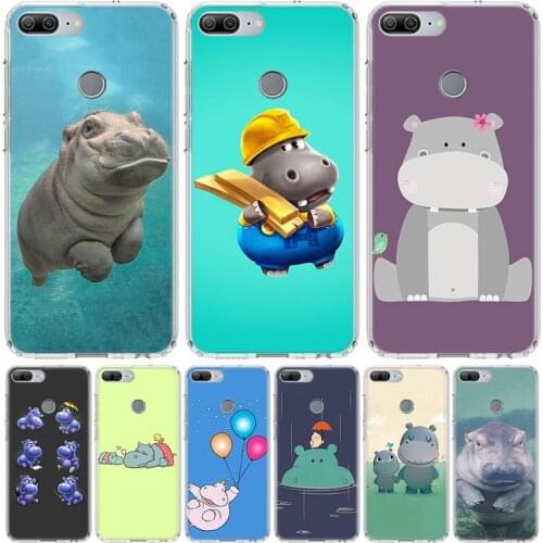 Cute animal cartoon hippo Phone Case for Huawei Honor 10 9 20 7A 7X 8A 8S 8X 9X Lite Pro Y5 Y6 Y7 Y9S 2019 10i 20i Coque Cover