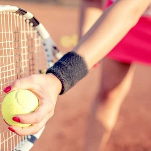 2Pcs Cotton Unisex Sport Sweatband Wristband Wrist Protector Running Badminton Basketball Brace Terry Cloth Sweat Band