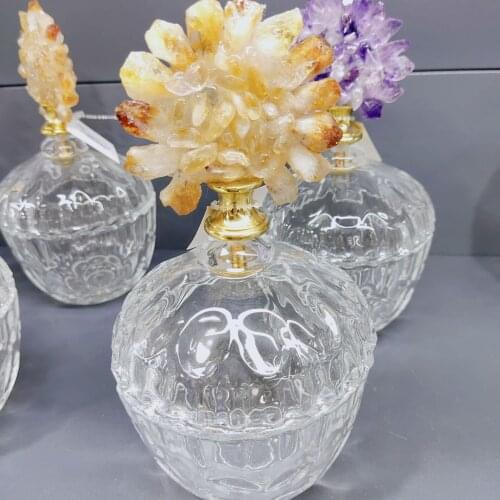 Nordic crystal glue-head glass jar home decor storage bottle emboss crystal candy jar home wares