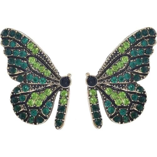 Spring New Ladies Crystal Insect Earrings European And American Unique Butterfly Color Earrings Wedding Party Jewelry Gifts