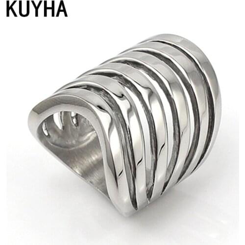 Girls Summer Unique Wave Ring Trendy Women Stacking Rings Punk Irregular Jewelry Plated Anillos Bague Femme Bijoux