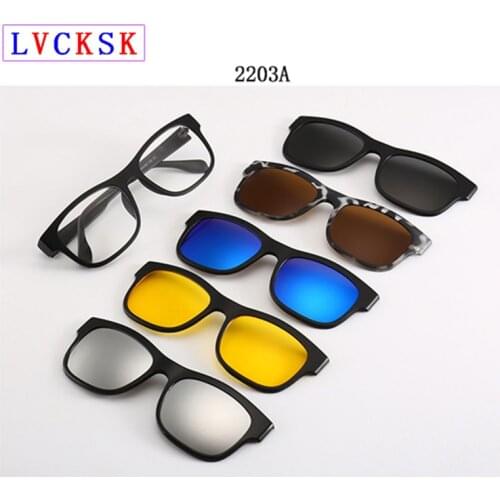 5 in 1 Clip On Sunglasses Polarized Magnetic Glasses Frame Men Women Driving Eyeglasses Can Make Myopia Presbyopia Eyewear A1