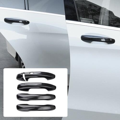 LHD Car Exterior Door Handle Cover Trim Carbon Fiber Style Fit For Mercedes Benz GLC E Class W205 X253 W213 2016 2017 2018 2019