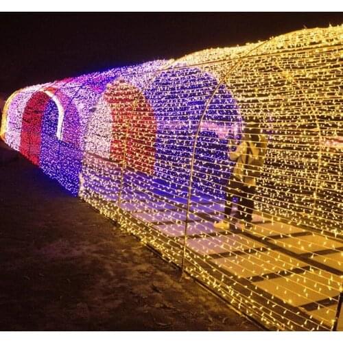 Christmas led string lights 100 meters 600/800LED outdoor waterproof flashing lights starry lights square road decorative lights