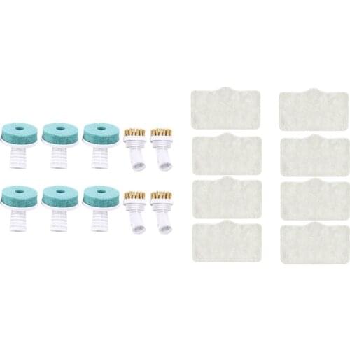 8x Mop for Deerma Steam Mop Cleaner ZQ610 ZQ600 Steam Mopping Wiper & 2set Brush Head Attachment Mold Dust Removal Heads