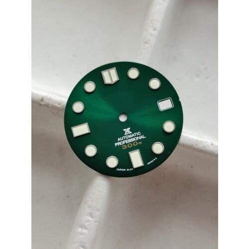 Skx007 / 009 abalone watch dial modified by nh35 / 36 dial C3 lume , 3 points / 3.8 points 28.5mm