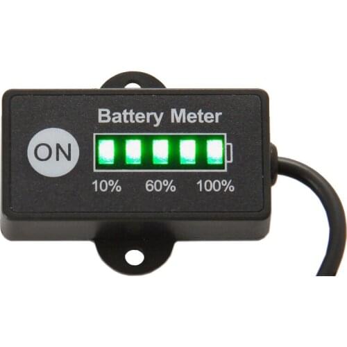 LED 5 BAR Display Mini Battery Meter Battery Indicator 12/24V for Motorcycle Golf Carts Test Voltage of Battery
