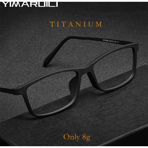 Business Glasses Frame Men TR90 Glasses Frame Female Square Frame Elastic Paint Titanium Temple Prescription Glasses HR3048