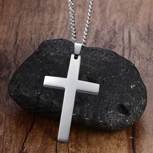 Vintage Gothic Pendants Cross Necklace Cool Street Style Necklaces For Men Women Unusual Chain On the Neck Chains Punk Jewelry